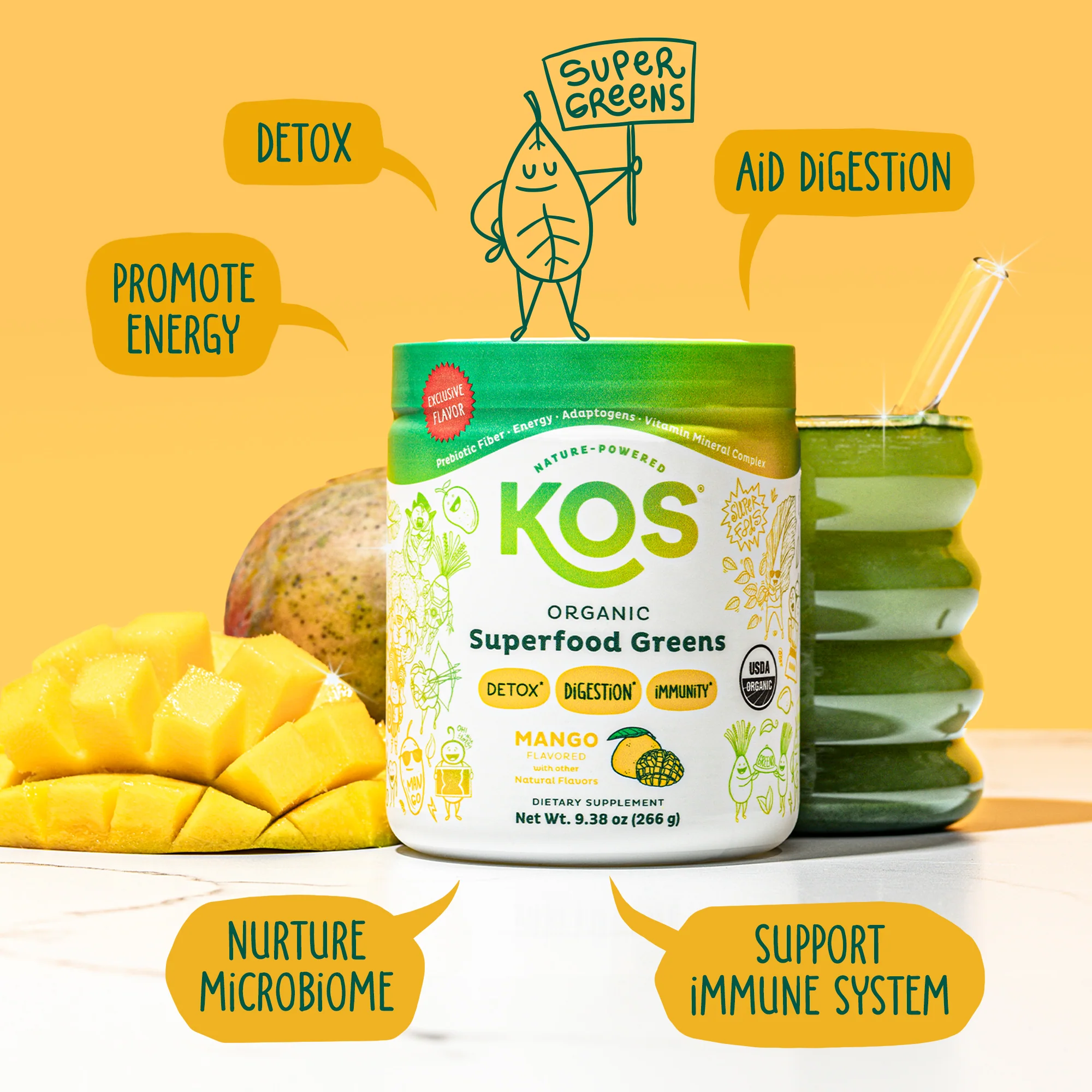 Organic Superfood Greens - Mango Flavor - Image 3