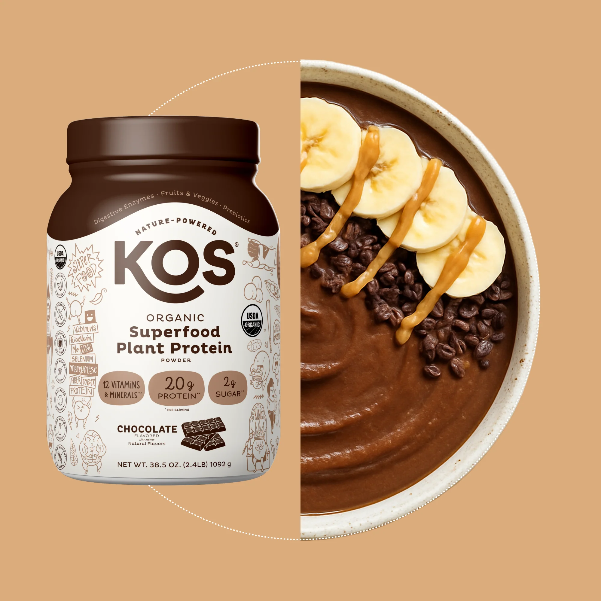 Organic Plant Protein, Chocolate, 28 Servings - Image 5
