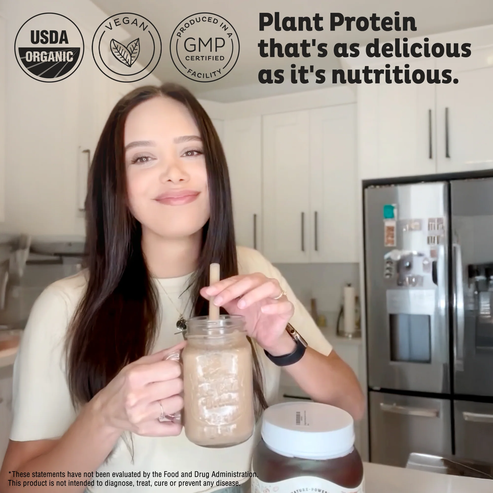 Organic Plant Protein, Chocolate, 28 Servings - Image 6